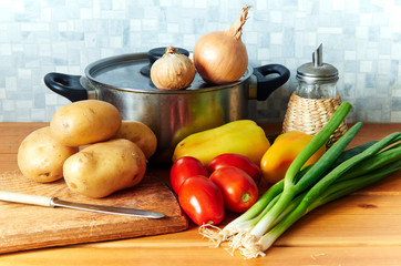 Fresh vegetables in the kitchen