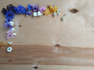 Obraz premium flowers on wooden background