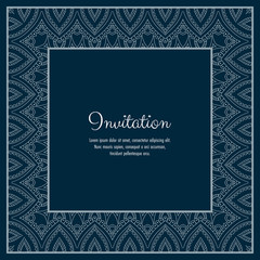 Abstract ornamental lace frame for greeting card or invitation