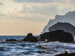 Corfu Island susnet on Ionian sea