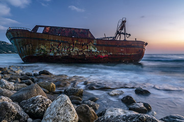 Blackrocks corfu island - shipwreck and sunset feel