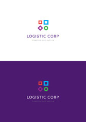 Dots logistic corporation logo teamplate.