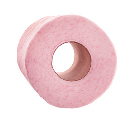 Toilet paper roll on white background. Personal hygiene