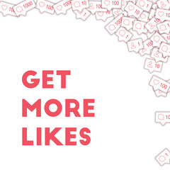 6737007 Social media icons. Get more likes concept. Falling counter comment friend notification. Ideal abstr