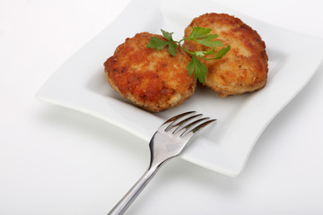 roasted cutlets on plate