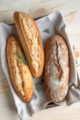 Homemade bread with rosemary