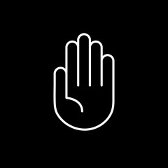 Hand, Handfl&auml;che - Icon, Piktogramm, grafisches Element - outline - schwarz