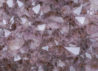 Macro shot of Amethyst natural crystal cluster with Goethite inclusions from Brazil like art...