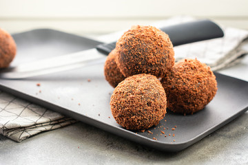Cocoa balls, chocolate balls cakes.