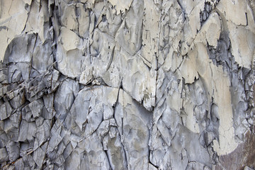Texture of a mountain  gray  rock wall