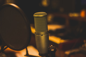 microphone on blury background