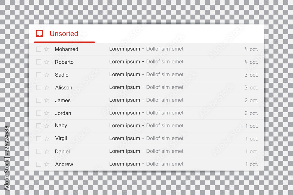 Poster Email blank template internet. Interface for incoming mail message