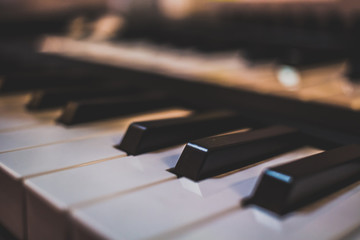 Fototapeta na wymiar closeup of piano keyboard
