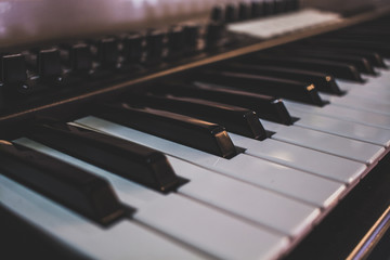 piano keyboard closeup
