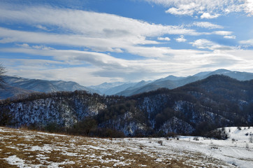 Fototapeta na wymiar Caucasus mountains at winter