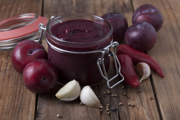 Plum sauce with chili pepper