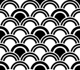 Vector seamless texture. Modern geometric background with circles.