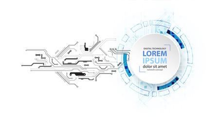 Obraz premium Vector illustration, Hi-tech digital technology and engineering theme
