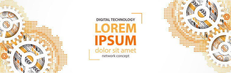 Vector illustration gear wheel, Hi-tech digital technology and engineering