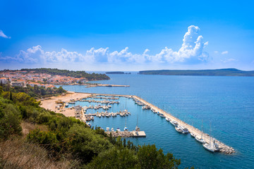 Obraz premium View of the picturesque coastal town of Pylos, Peloponnese, Greece.
