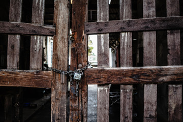 old wooden door with lock