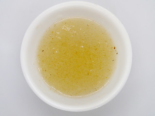 Psyllium husk or isabgol which is fiber derived from the seeds of Plantago ovata, usually mixed with water and consumed for curing constipation. selective focus