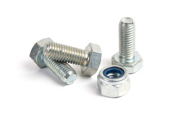 bolt and nut isolated on white background