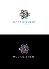 Mosaic event logo teamplate. - obrazy, fototapety, plakaty