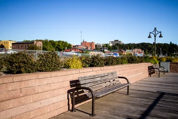 Foto op Aluminium Downtown District Marquette Michigan. Panorama of downtown Marquette. Marquette is the largest city in the Upper Peninsula of Michigan. © ehrlif