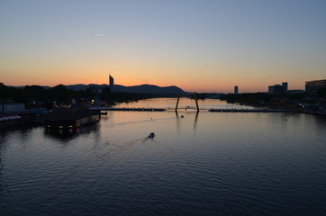 Wien Donauinsel Sonnenuntergang