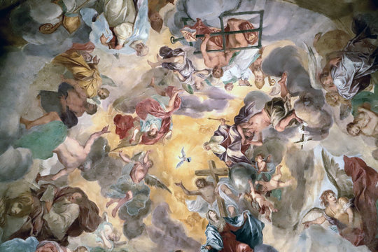 AFFRESCO NELLA BASILICA DI SAN LORENZO A MILANO, FRESCO IN THE BASILICA OF SAN LORENZO IN MILAN