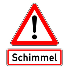 ncsc57 NewCombinationSignCaution ncsc - Achtung - Ausrufezeichen / dreieckig - german text: Schimmel (Giftige Schimmelpilze) - g6658