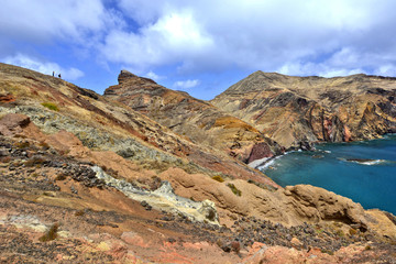 Fototapeta na wymiar Views on trail to Ponta do Sao Lourenco peninsula, the eastern part of Madeira Island, Portugal