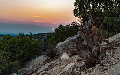 sunset in mountains