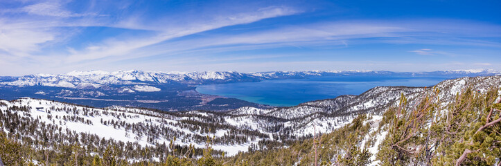 Lake Tahoe from Heavenly Resort - skiing - Activity all over - panoramic