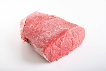 isolated raw beef, bottom round roast