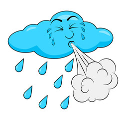 blowing cloud cartoon design isolated on white background