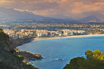 Aerial view of teh Albir beach