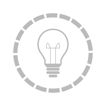 Gl&uuml;hbine Kreis Rund Strahlen - Icon, Symbol, Piktogramm, grafisches Element - outline - Vektor - grau