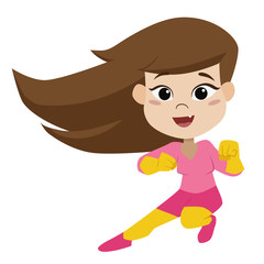 Girl wearing superhero costume.vector and illustration.