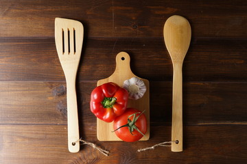 vegetable on wooden background