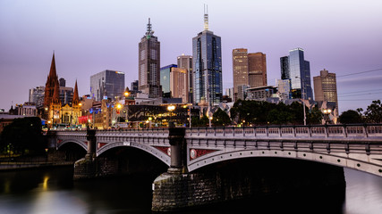 Fototapeta na wymiar Fantastic City Skyline in the heart of Melbourne Australia