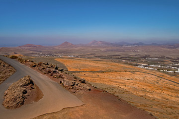 Blick von der Santa Barbara Burg, Teguise, Lanzarote, Kanarische Inseln, Spanien 