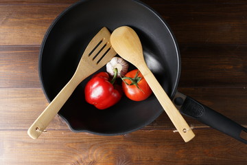 vegetables in the pan