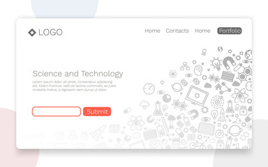 Obraz premium Science and Technology, icon background, Landing page concept. Vector illustration