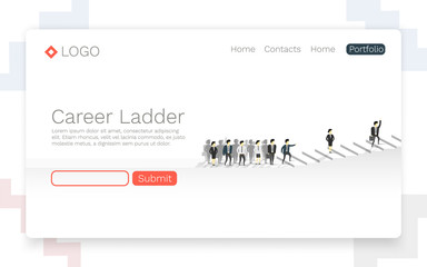 Career ladder business people on the white background. Vector illustration
