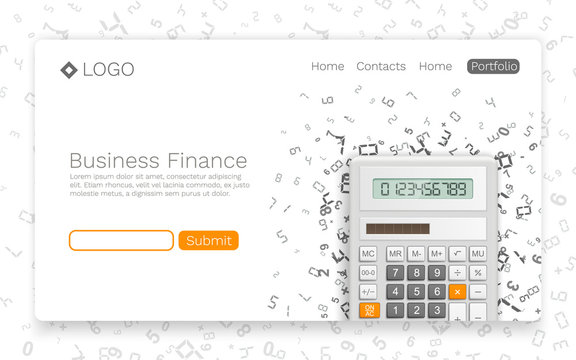 Business Finance banner info cover. Landing page concept. Vector illustration