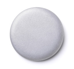 Blank silver button badge