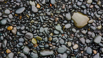 Pebbles at Reynisfjara Beach, Vik, Iceland