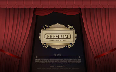 Dark red curtain scene gracefully. Cover with vertical motion bl